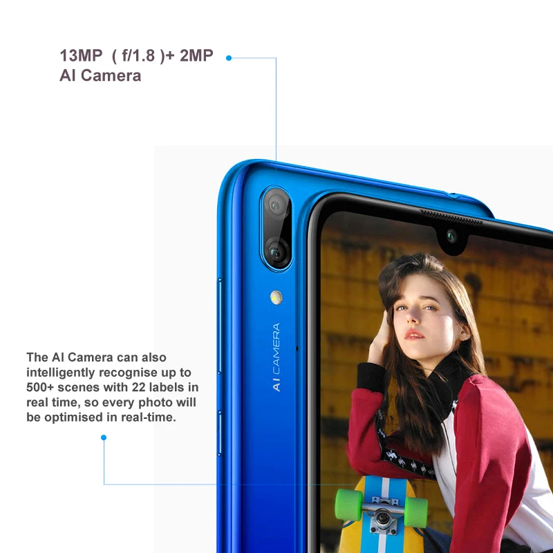 FCCID, глобальная версия, huawei Y7, мобильный телефон, 6,26 дюймов, 3 ГБ, 32 ГБ, DUB-LX1, две sim-карты, четыре ядра, разблокировка лица, камера AI