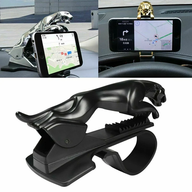 

For Car Phone Holder Leopard Universal GPS Bracket Adjustable Phone Clip Holder 360 Degree Rotating Stand Auto Interior