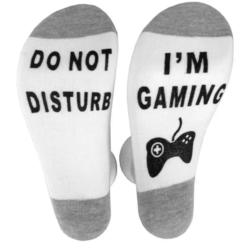 

Do Not Disturb I Am Gaming Words Letters Unisex Novelty Funny Cotton Socks Gift D08E