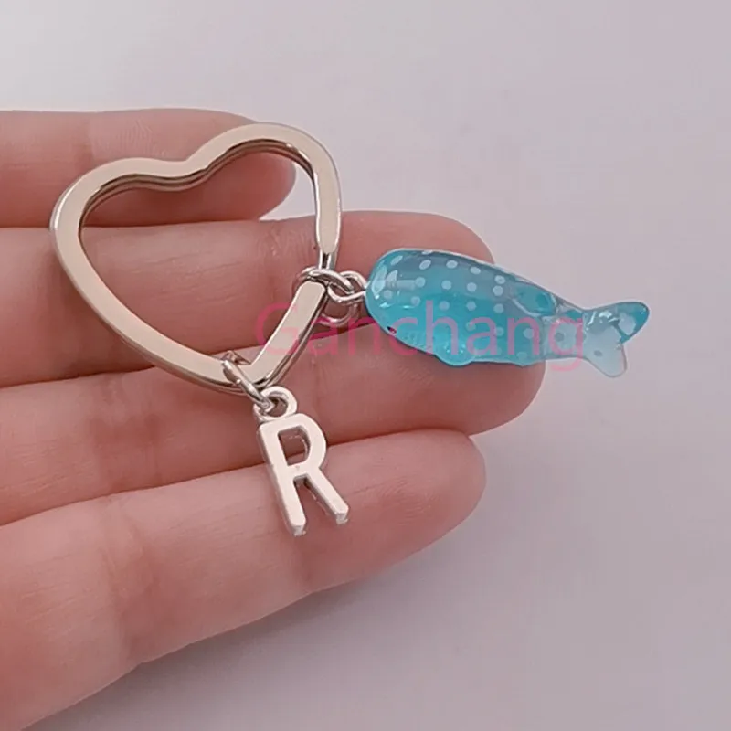 Брелок для ключей в форме сердца с голубым Китом акулой | Украшения и аксессуары