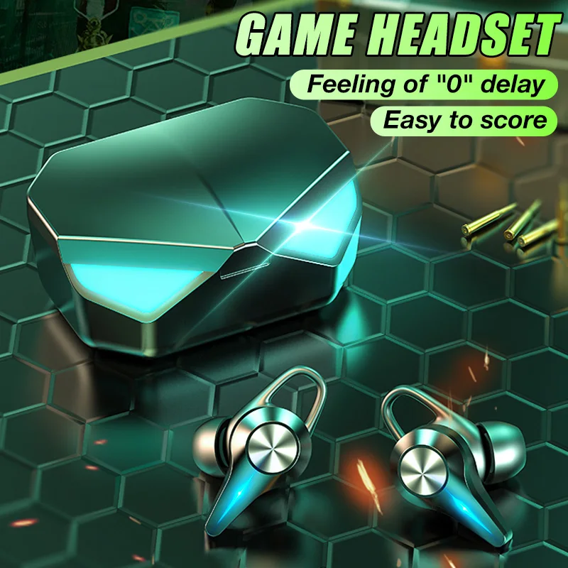 

Bluetooth-наушники TWS игровые с шумоподавлением и светодиодной светодиодный светкой