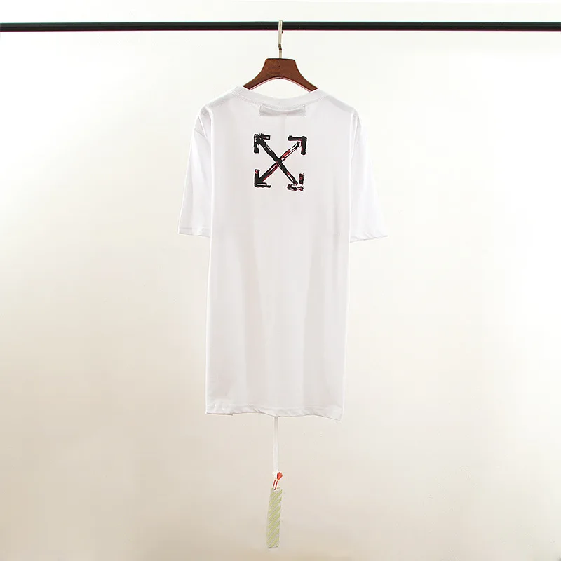 

Ow red arrow simple printing couple casual large loose short sleeve T-shirt