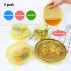 Крышки силиконовые многоразовые, 2,6-8,1 дюйма, 6 шт.