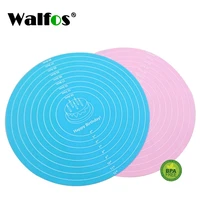 walfos 2021 hot selling multi function cooking pad round silicone placemat cake mat noodle pad placemat baking tool kitchen tool