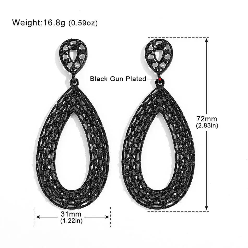 Mecresh черный стразы серьги в форме капли воды для женщин уникальный невесты