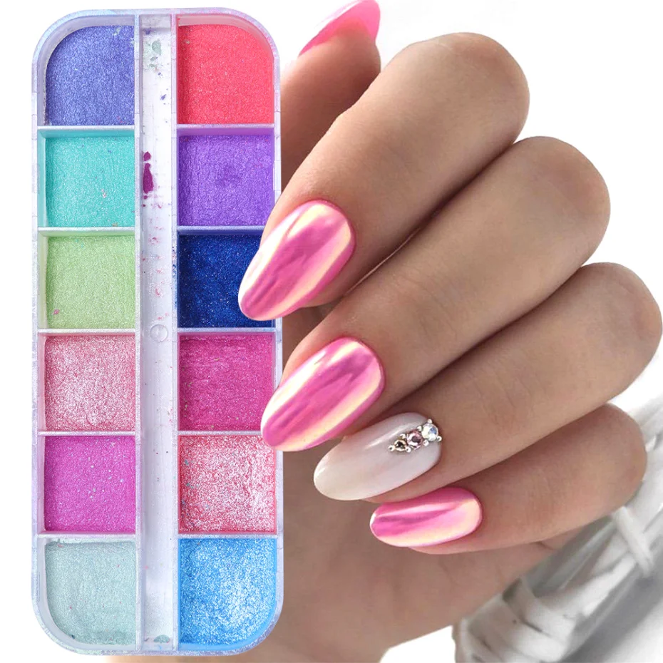 Зеркальный ногтевой порошок красочные блестящие изысканные Блестящий прошок