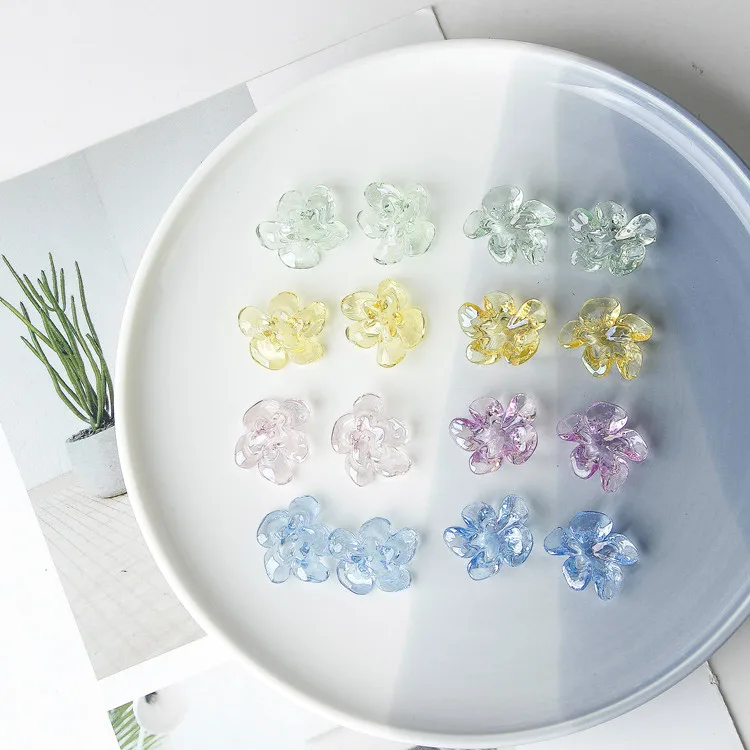 Блестящие цветные прозрачные маленькие цветочные зажимы аксессуары сделай сам