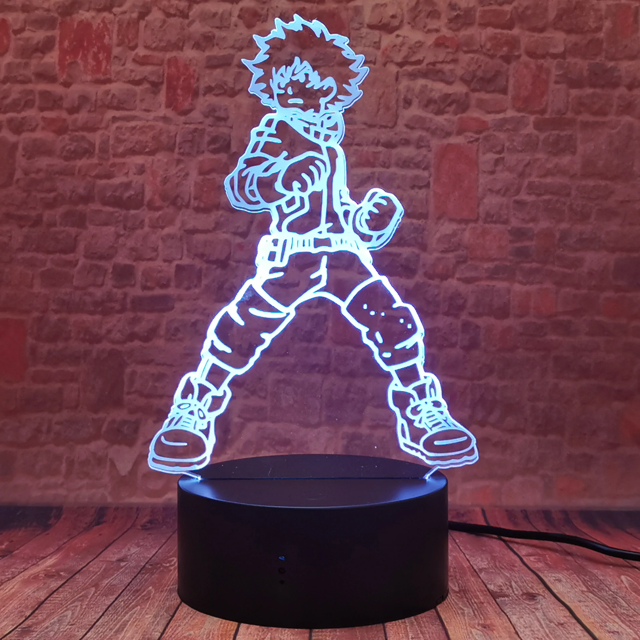 

Забавная модель MHA Deku, 3D Светодиодная лампа с визуальной иллюзисветодиодный, японская манга, моя геройская академия, Аниме фигурки, игрушки