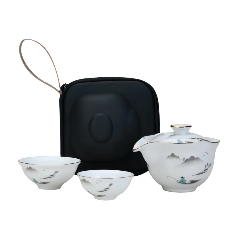 

Ceramic teapot gaiwan tea cup porcelain gaiwan tea sets portable travel tea sets drinkware