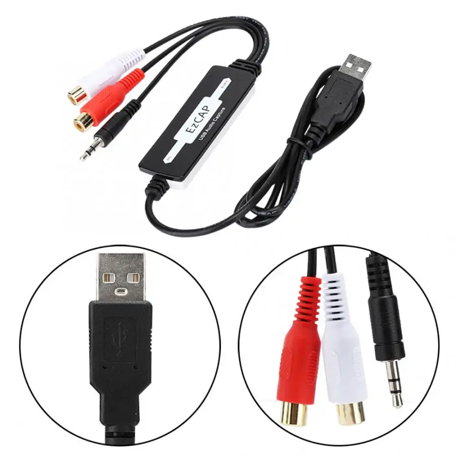 USB Audio Capture Card Stereo Acquisition 3.5mm Interface for Windows XP/for Vista/7/8/8.1/10 | Электроника