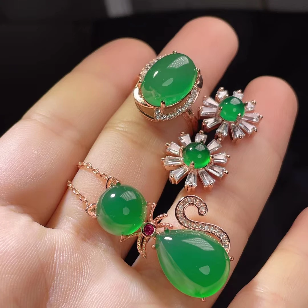 Женский комплект из колье и серёг серебра 925 пробы | Украшения аксессуары