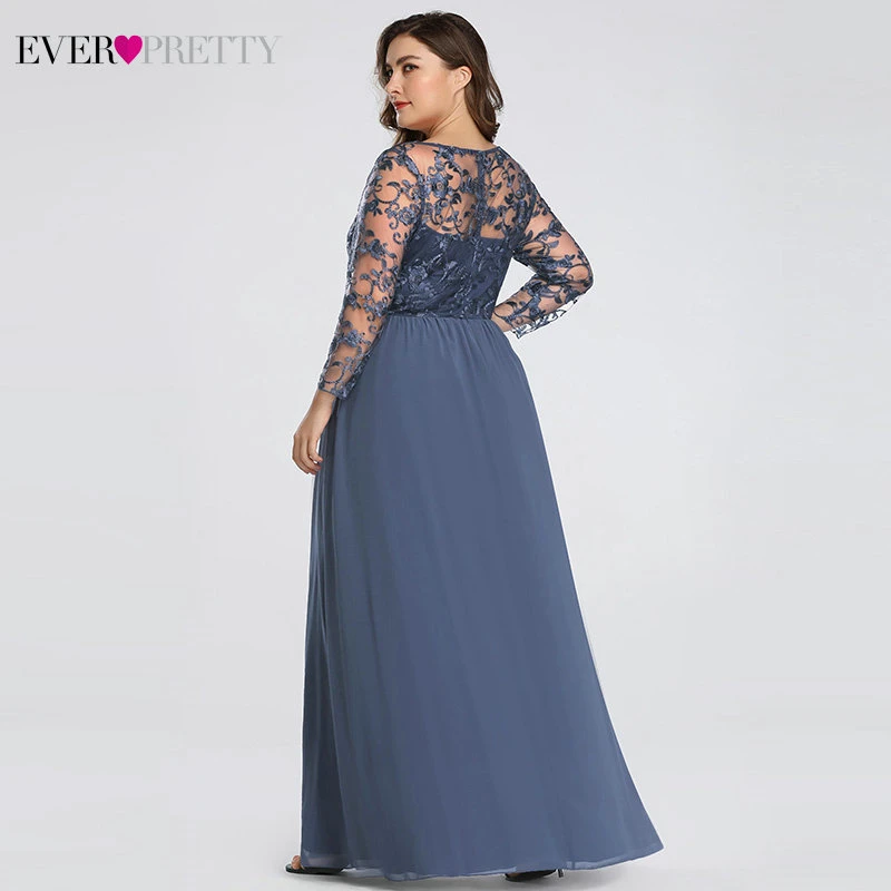 Сексуальные вечерние платья с длинным рукавом Ever Pretty EZ07633 женские Дешевые Кружевные Аппликации с v-образным вырезом Формальные Элегантные вечерние платья