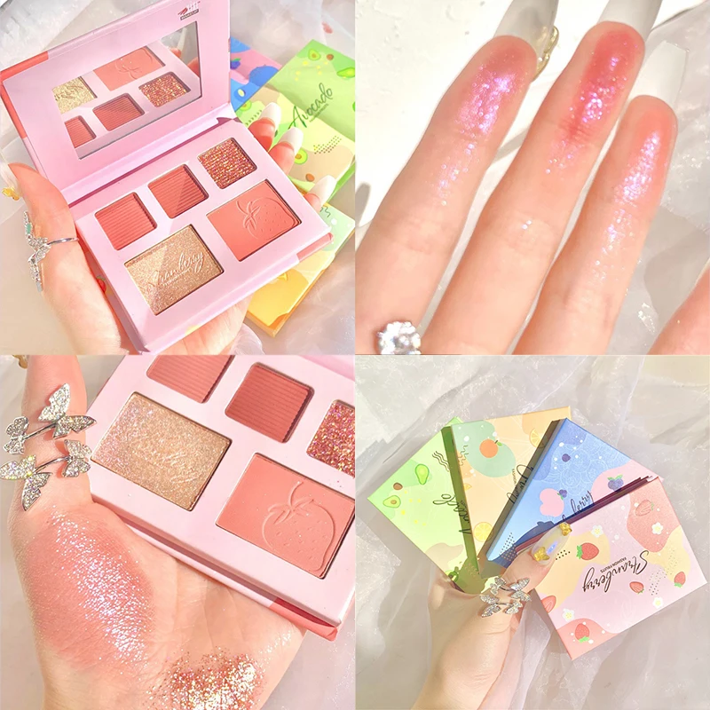 5 цветов Палитра теней для век голографическая блестящая матовая палитра век| |