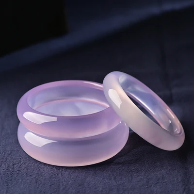 

Natural Agate Chalcedony Pink 54-62mm Bangle Elegant Princess Jewelry Best Gift