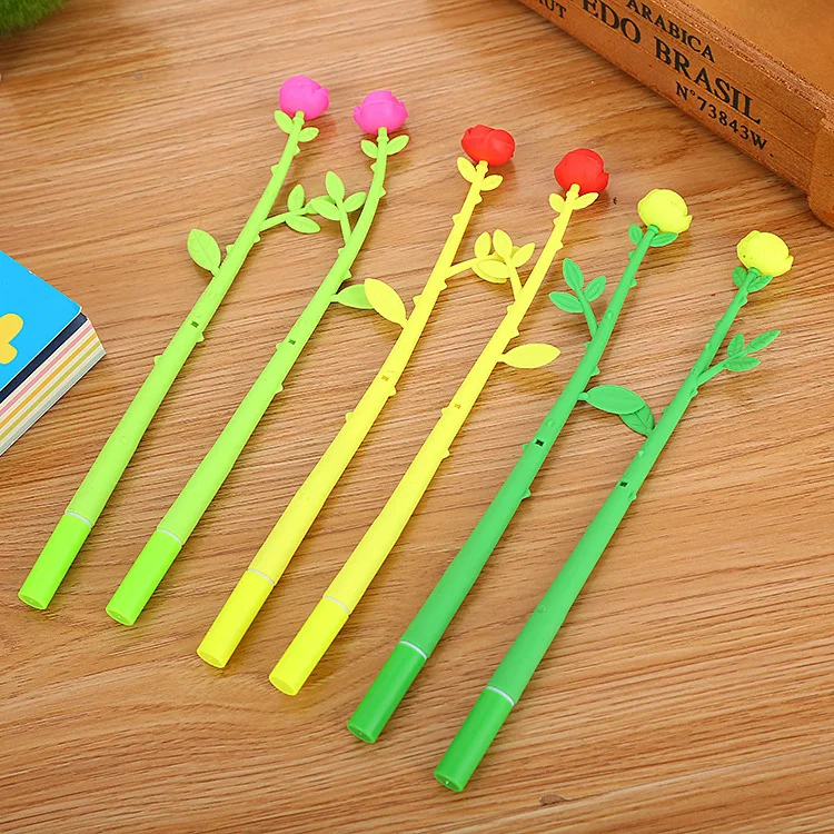 

1 creative stationery small fresh flower shape gel pen cute cartoon rose office learning water-based signature pen