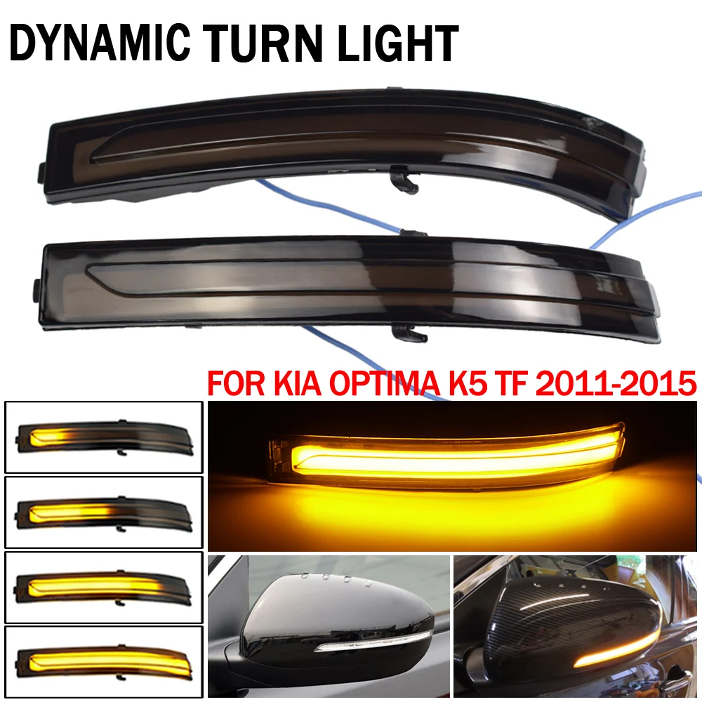 

2pcs Dynamic Blinker For Kia Optima K5 TF 2011 2012 2013 2014 2015 LED Turn Signal Light Touran GTD Side Mirror Indicator