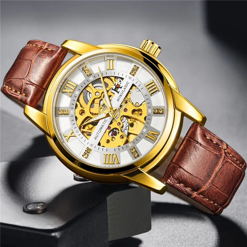 AOKULASIC автоматические механические мужские наручные часы военный армейский Спорт