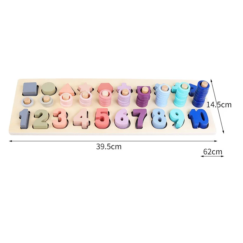 

Kids Early Educational Math Toy 1 Set Learning Geometry Color Count Numbers Montessori Match Toys for Preschool Children