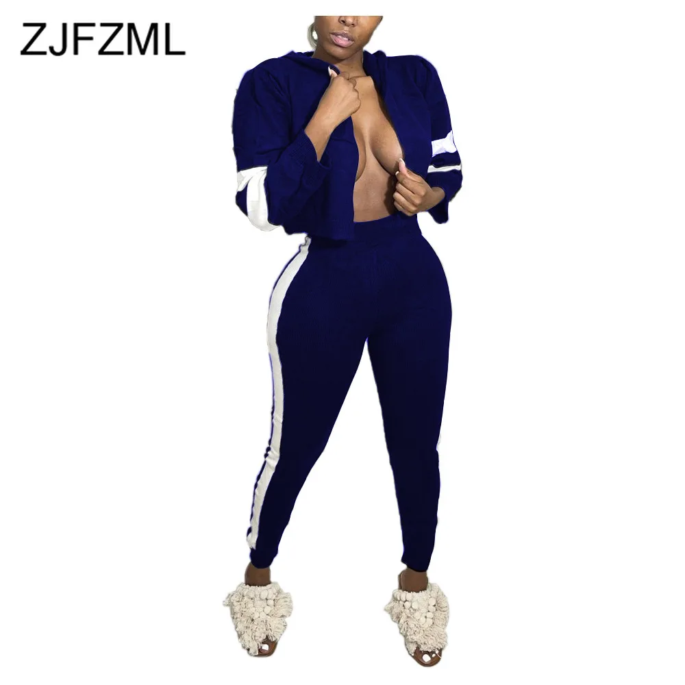 

Укороченная флисовая куртка с капюшоном и длинным рукавом и теплые мягкие облегающие брюки, осенне-зимняя одежда для женщин, повседневные к...