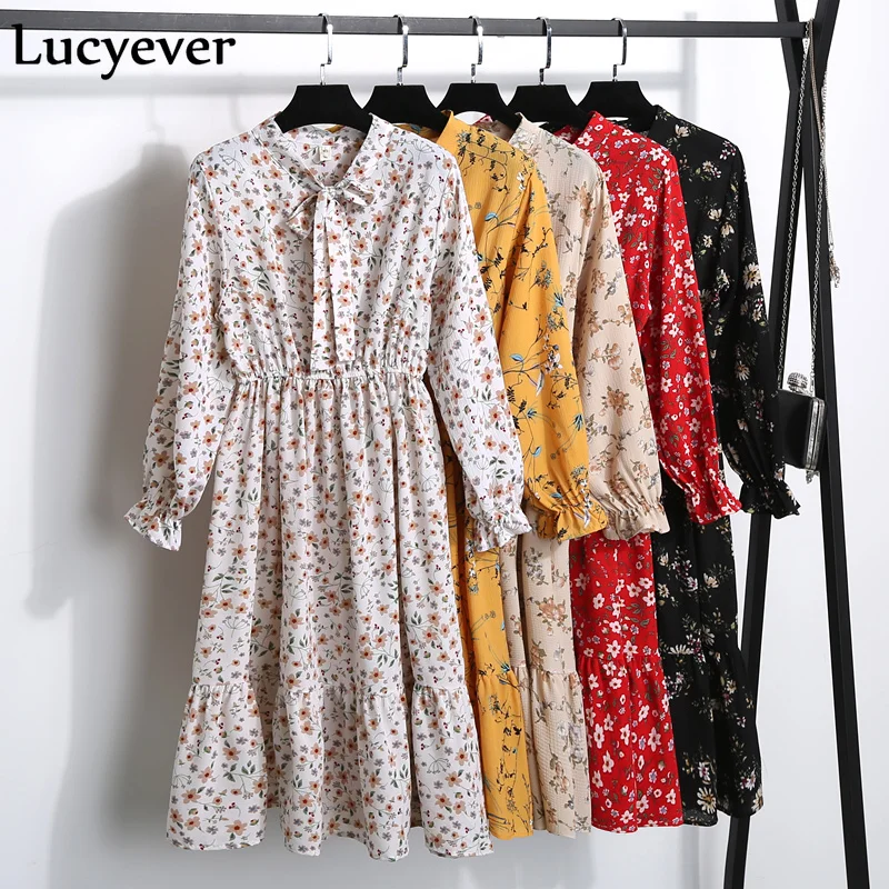 Шифоновое платье миди Lucyever женское модное пикантное элегантное вечернее в стиле