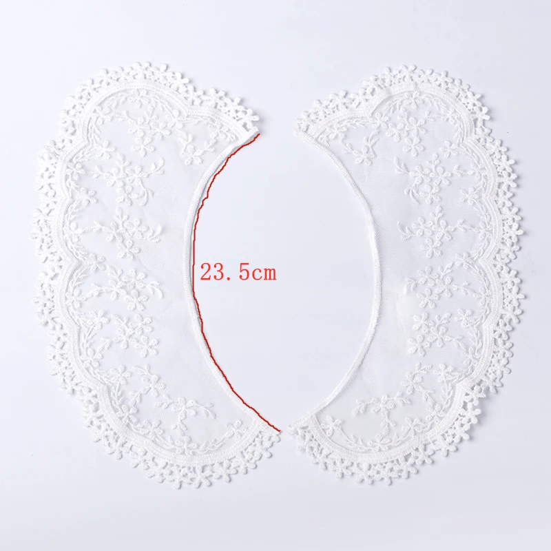 1 пара белый сетчатый кружевной воротник отделка аппликацией для одежды вышитая