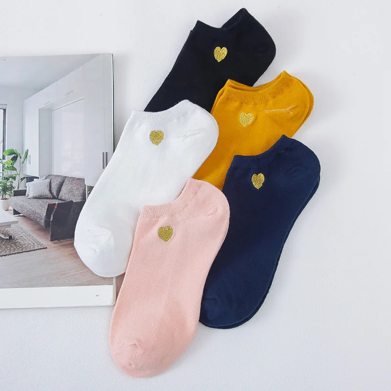 Носки женские хлопковые в стиле Харадзюку повседневные милые невидимые тапочки