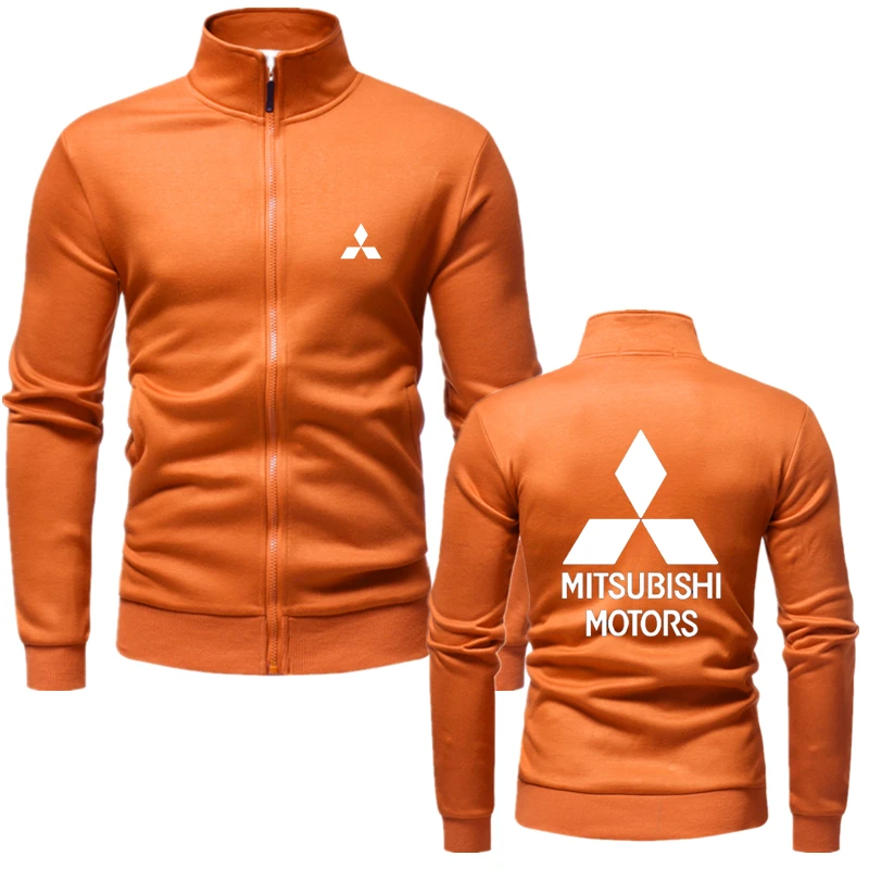 

2021 New Personality Man Zipper Jacket Mitsubishi Car Logo Print Custom Solid Color Men Clothes Classic Trend Male Jacket Tops