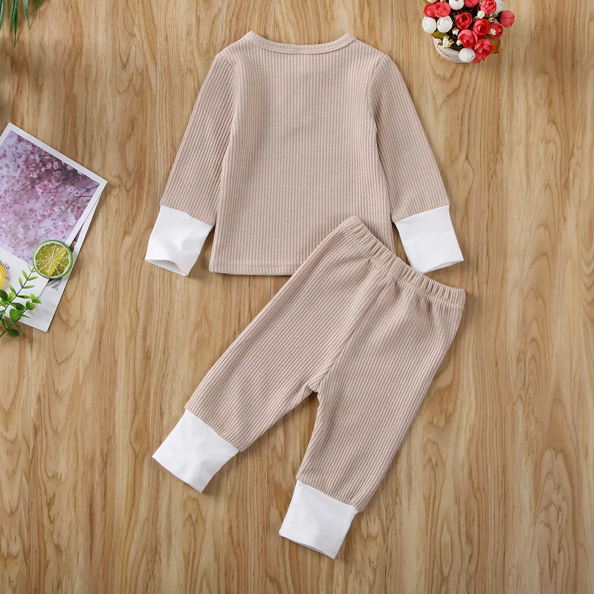 Прямая поставка весенние комплект домашней одежды из 2 предметов для маленьких