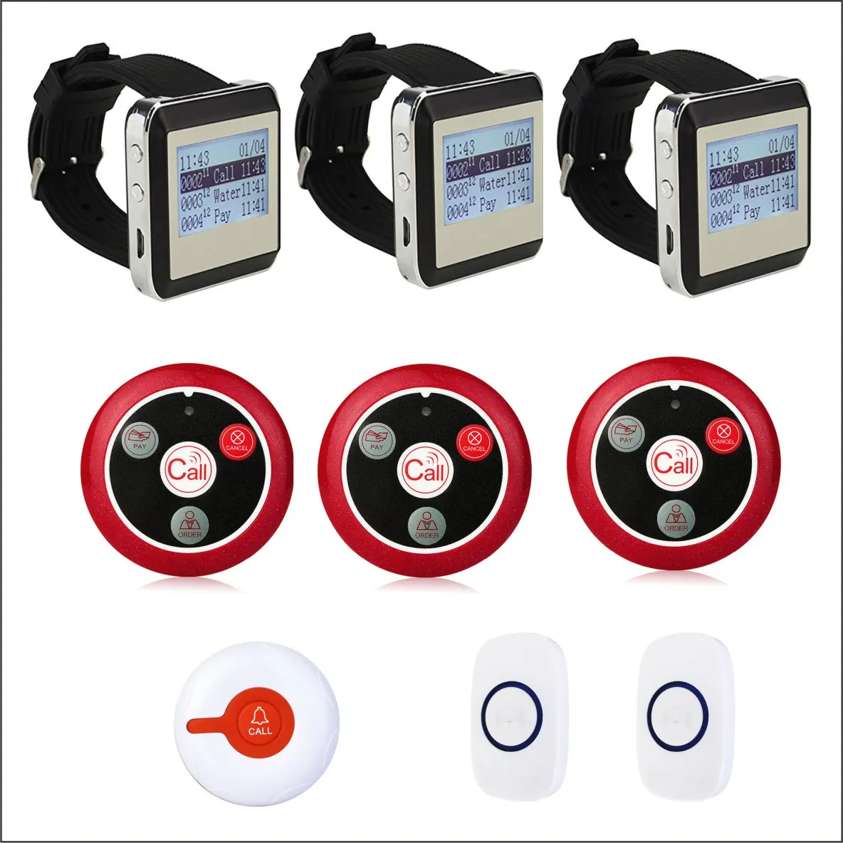 Wireless Watch Calling System for Restaurant Customer Waiter Serivce Call