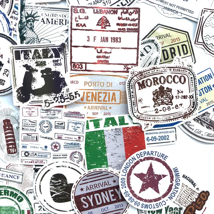 60 шт. в упаковке дорожный штамп водонепроницаемая наклейка для телефона ноутбука