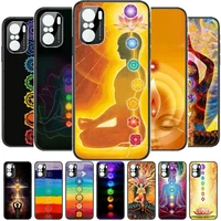 the mandala chakra insist yoga phone case for xiaomi redmi poco f1 f2 f3 x3 pro m3 9c 10t lite nfc black cover silicone back pr