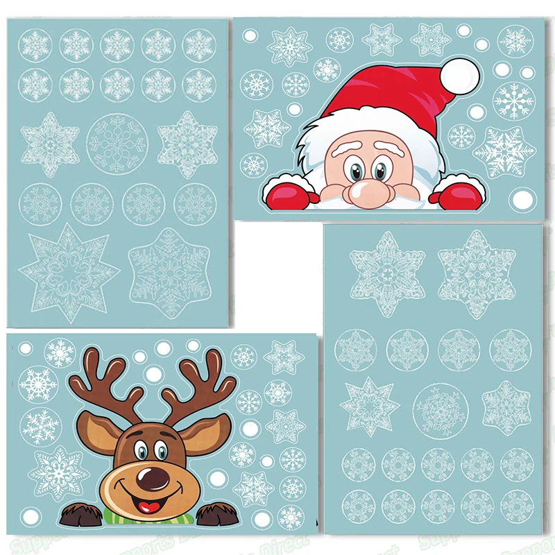 

Fashion Door Sticker Classic Wall Poster Window Decoration Cute Living Room Sticker Home Decor Removable Christmas Wall Stickers