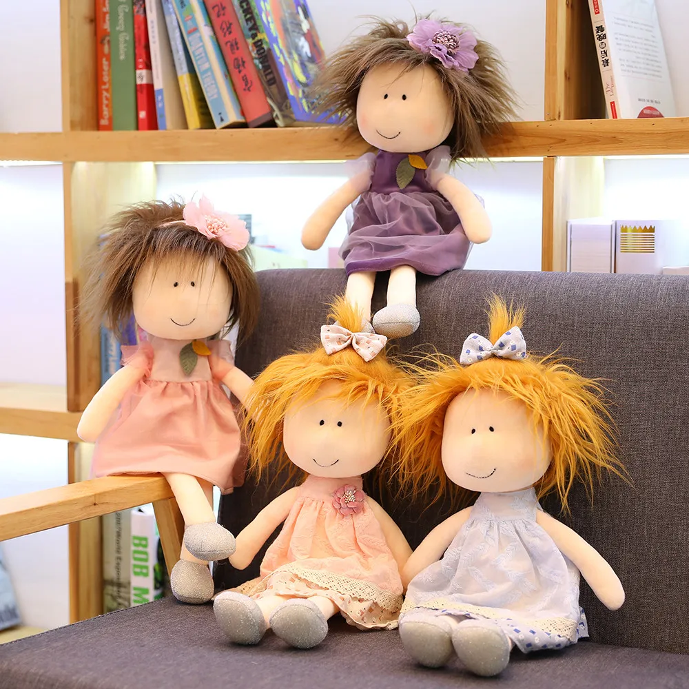 

New arrival Cartoon figure doll plush toy soft stuffed doll Naughty Girl appease baby Personal hair style Child girl kawaii gift