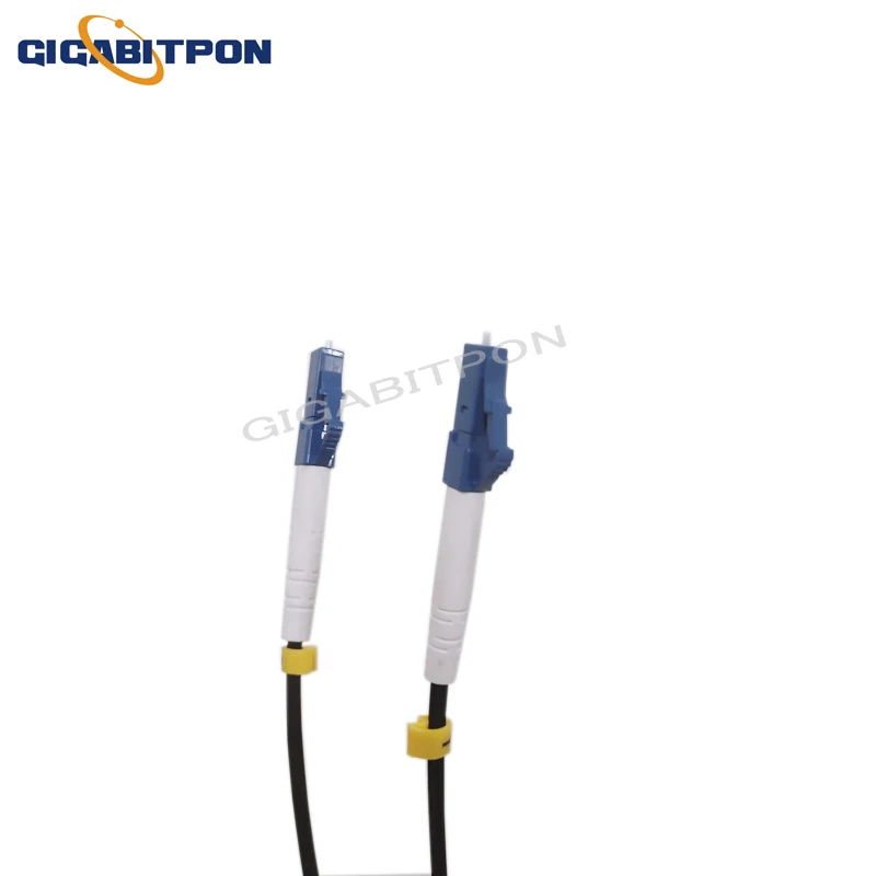 2 steel 2-core jumper single-mode G675A 1-core 2LC/UPC-2LC/UPC FTTH fiber drop cable SM outdoor. Inner white 4-connector 10-500M