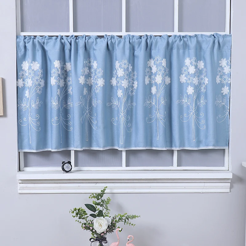 

1PC Small Short Decorative Curtains for Kitchen Embroidered Half-curtains Coffee Curtain for Living Room Window Valance Curtain