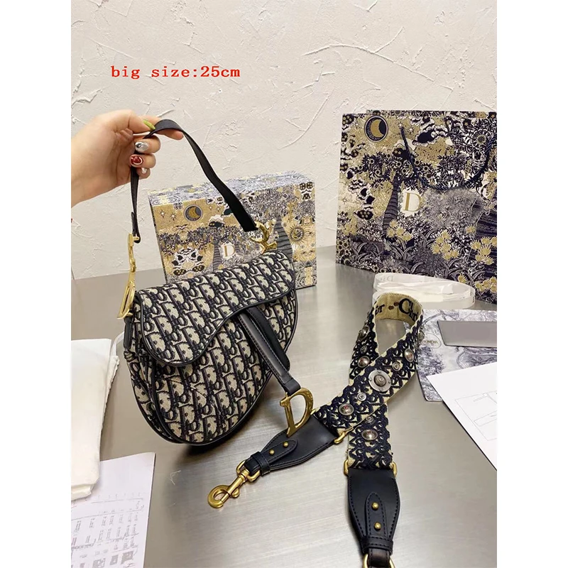 

2021 New Fashion Luxury Ladies Saddle Bag Designer Collection Classic Top Quality Shoulder Bag Embroidery Handbag Bags for Women