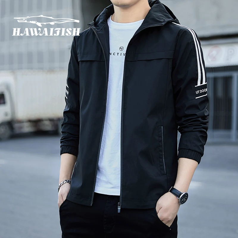 

Куртка с капюшоном, Мужская Осенняя новая куртка 2021, Корейская верхняя одежда для самосовершенствования, молодежная Повседневная ветровка,...