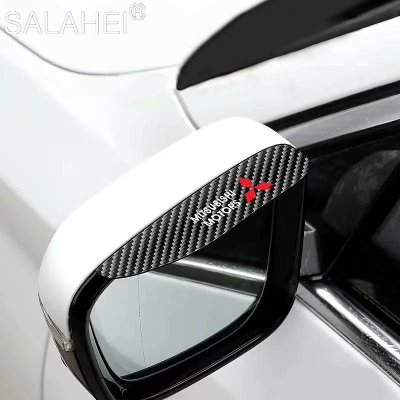 

Car Rear View Mirror Carbon Fiber Pattern Rain-proof Eyebrow For Mitsubishi ASX Ralliart Outlander Lancer Pajero Eclipse Galant