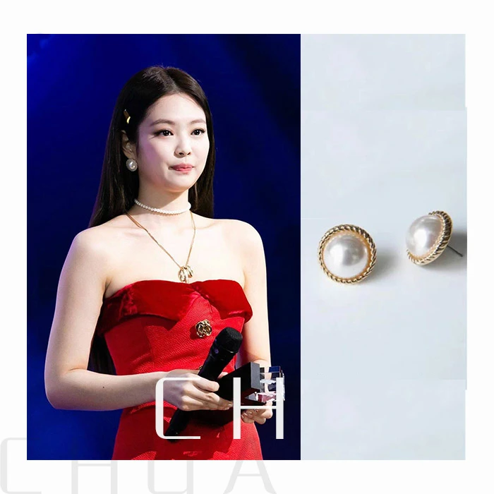 

Kpop корейские знаменитости одинаковые женщины модные элегантные круглые жемчужины фотосессия ювелирные изделия в подарок