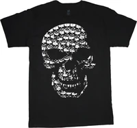 skull of skulls design biker decal shirt heavy metal rock t shirt for men