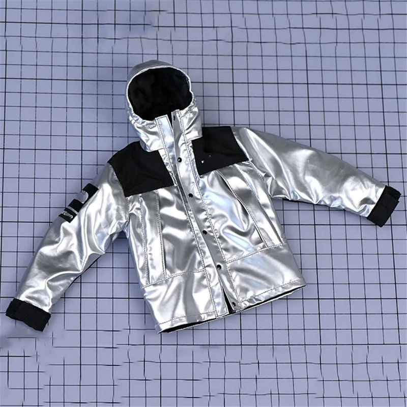 

1/6 Jacket Fashion Male Jacket Tooling Metallic Silver Coat Loose Sports Top Fit 12'' Action Male PH Figure Body Toy Aceessory