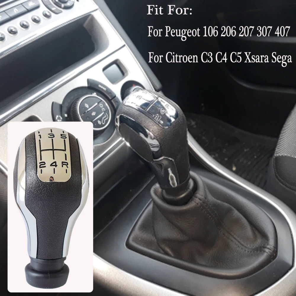 Car Accessories For Citroen C2 C3 C4 C5 Sega Elysee Peugeot 206 207 307 407 Manual 5 Speed Gear Shift Knob Lever Headball | Автомобили и