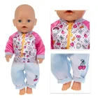 Кукольная куртка для новорожденных, Джинсовая Одежда для кукол 17 дюймов 43 см, куртка с вишней, подарок на день рождения
