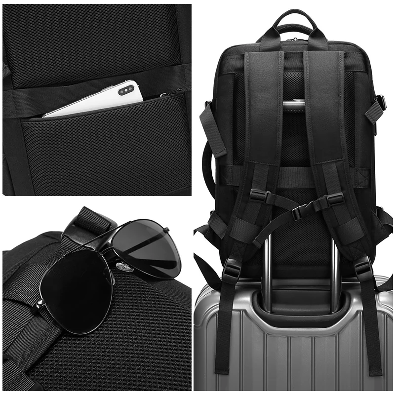 

Men's Expandable Large Capacity Backpack Waterproof USB Charging Backpack Casual Business 15.6" Laptop Backpacks for Male