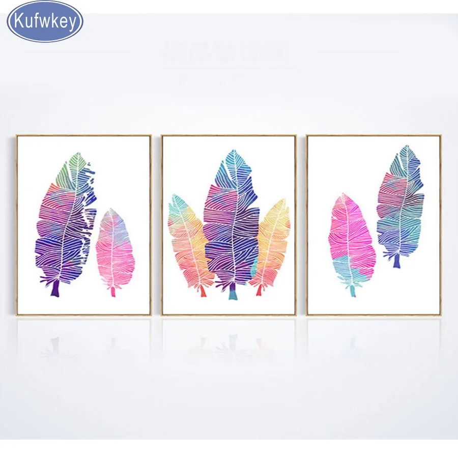 3 шт./компл. 5d алмазная живопись полная Алмазная вышивка абстрактные Листья 3d