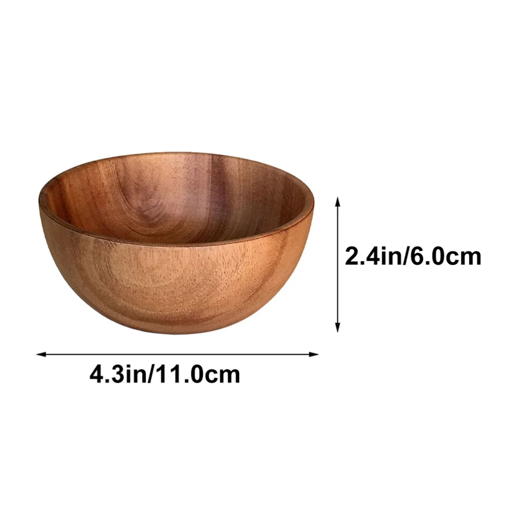 

1pc 8X6CM Simple Wooden Bowl Snacks Salad Bowl Food Bowl Salad Container