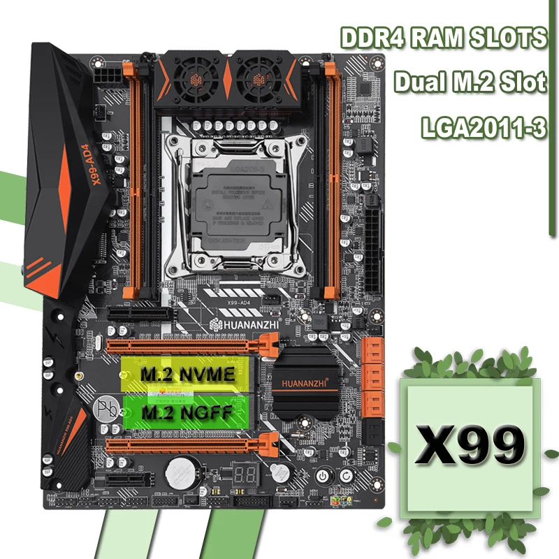 Preise HUANANZHI X99-AD4 LGA2011-3 Motherboard Mit DUAL M.2 NVMe NGFF SSD Slot 4 DDR4 DIMM Kaufen Computer Hardware 2 Jahre Garantie