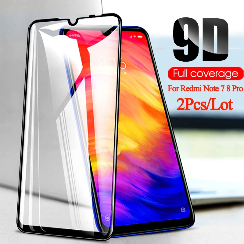 2 шт. 9D Экран пленка на весь экран Стекло для Xiaomi Redmi Note 7 8 профессиональная