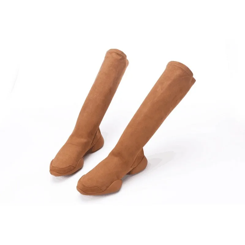 Ботинки мужские стрейчевые Повседневные высокие берцы на платформе без застежки