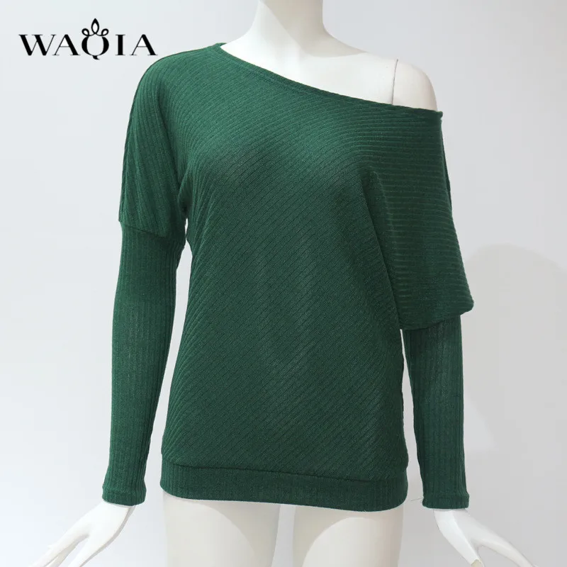 Женский трикотажный свитер сексуальный пуловер с рукавами летучая мышь джемпер